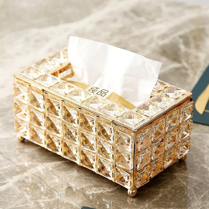 创意轻奢高档客厅纸巾盒现代酒店茶几水晶纸盒奢华网红时尚抽纸盒