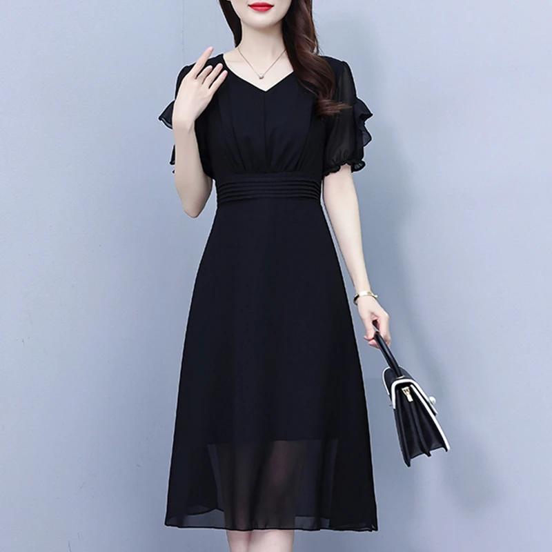 2024年渐变丁达尔风穿搭新款裙子短袖时尚洋气显瘦气质女装连衣裙