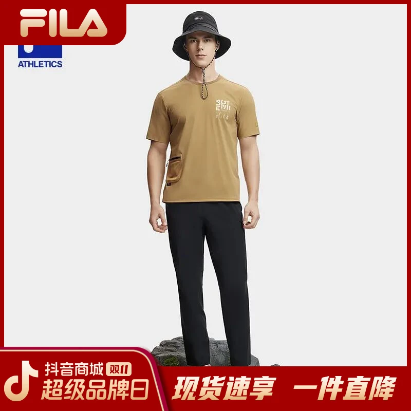 FILA/斐乐男士夏季新款时尚舒适户外透气弹力梭织长裤A11M427809