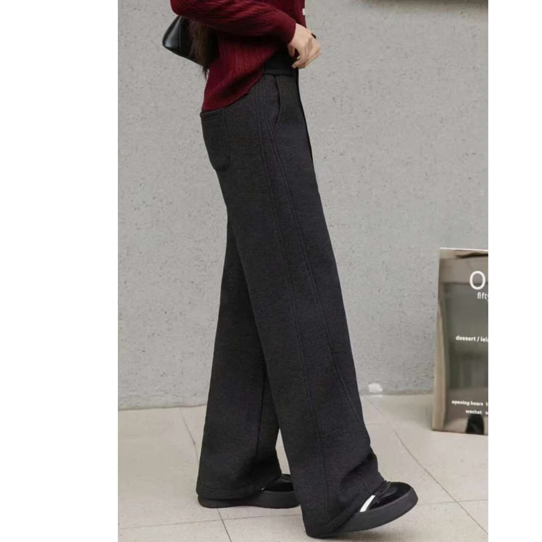 【XIAOHUIHUI】显瘦加绒直筒裤