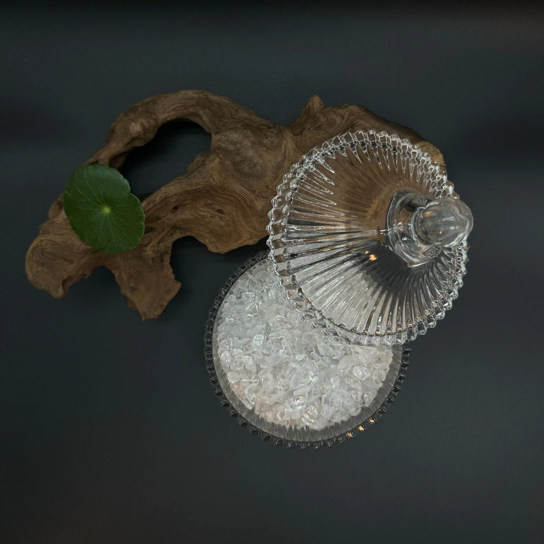 【天然白水晶碎石】白水晶消磁石蒙古包消磁碗