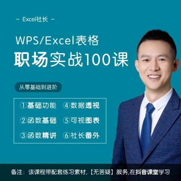 【无答疑】WPS/Excel表格职场实战课
