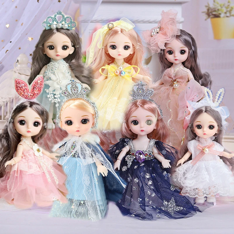 【7颗糖果组合】16厘米洋娃娃关节可动女孩公主娃娃DIY玩具生日礼物