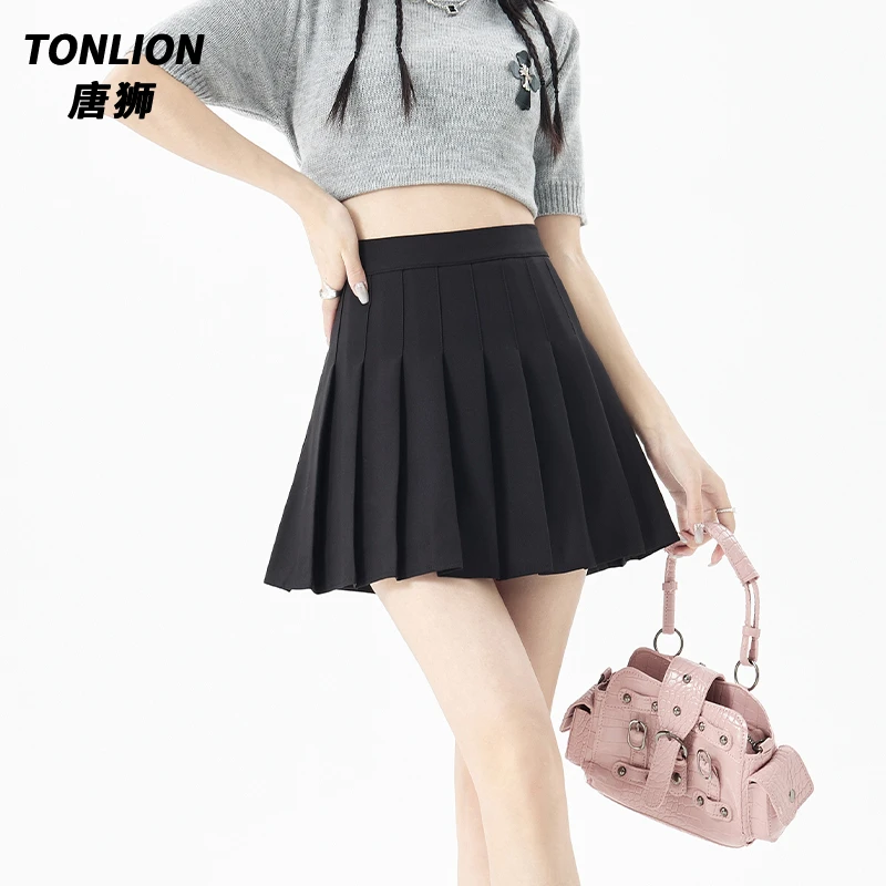 tonlion/唐狮2025夏季短裙新款显瘦半身裙高品质抗皱防走光裙子