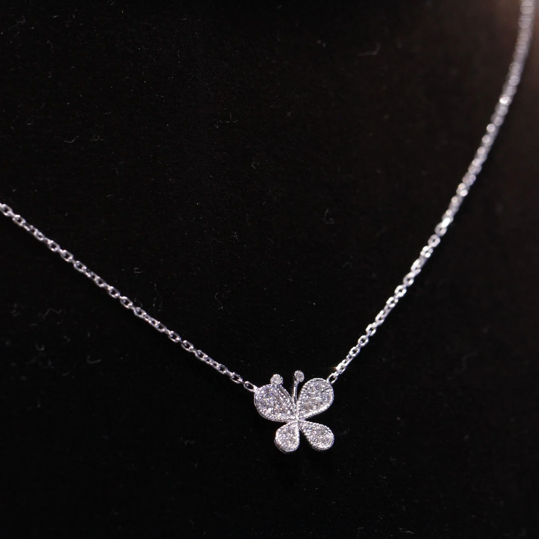 小红宝x Phoenix18K金钻石蝴蝶项链吊坠镶嵌多颗钻轻奢闪耀优雅