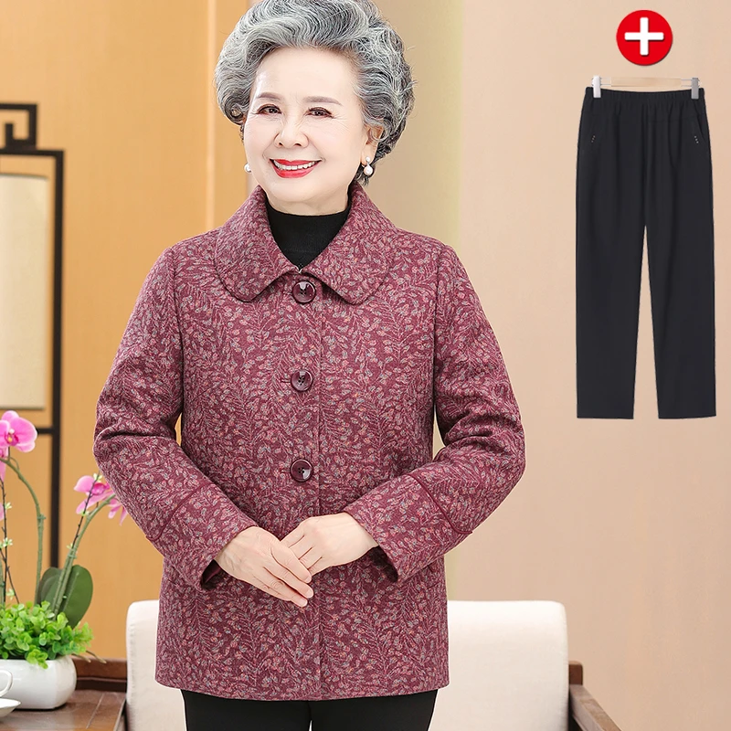 老年人秋装女外套70岁奶奶唐装妈妈春秋季上衣老人老太太外婆衣服