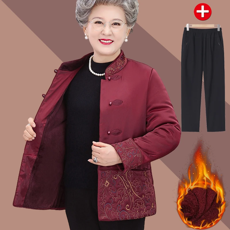 奶奶冬装棉衣唐装中老年人女老太太加厚棉服老人外套妈妈冬季棉袄