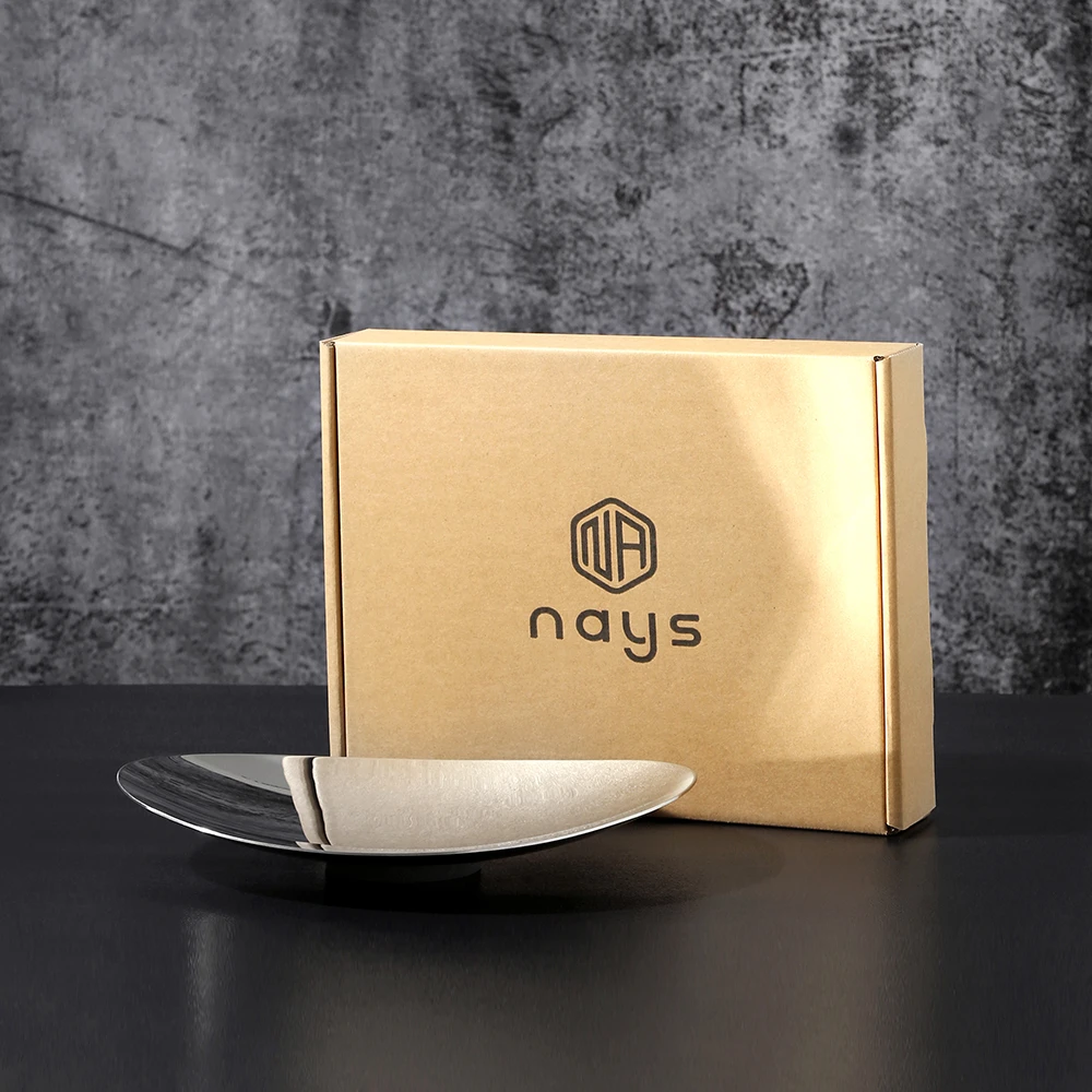 NAYS高档加厚纯色不锈钢水果盘多用盘子创意防摔加厚盘子E245