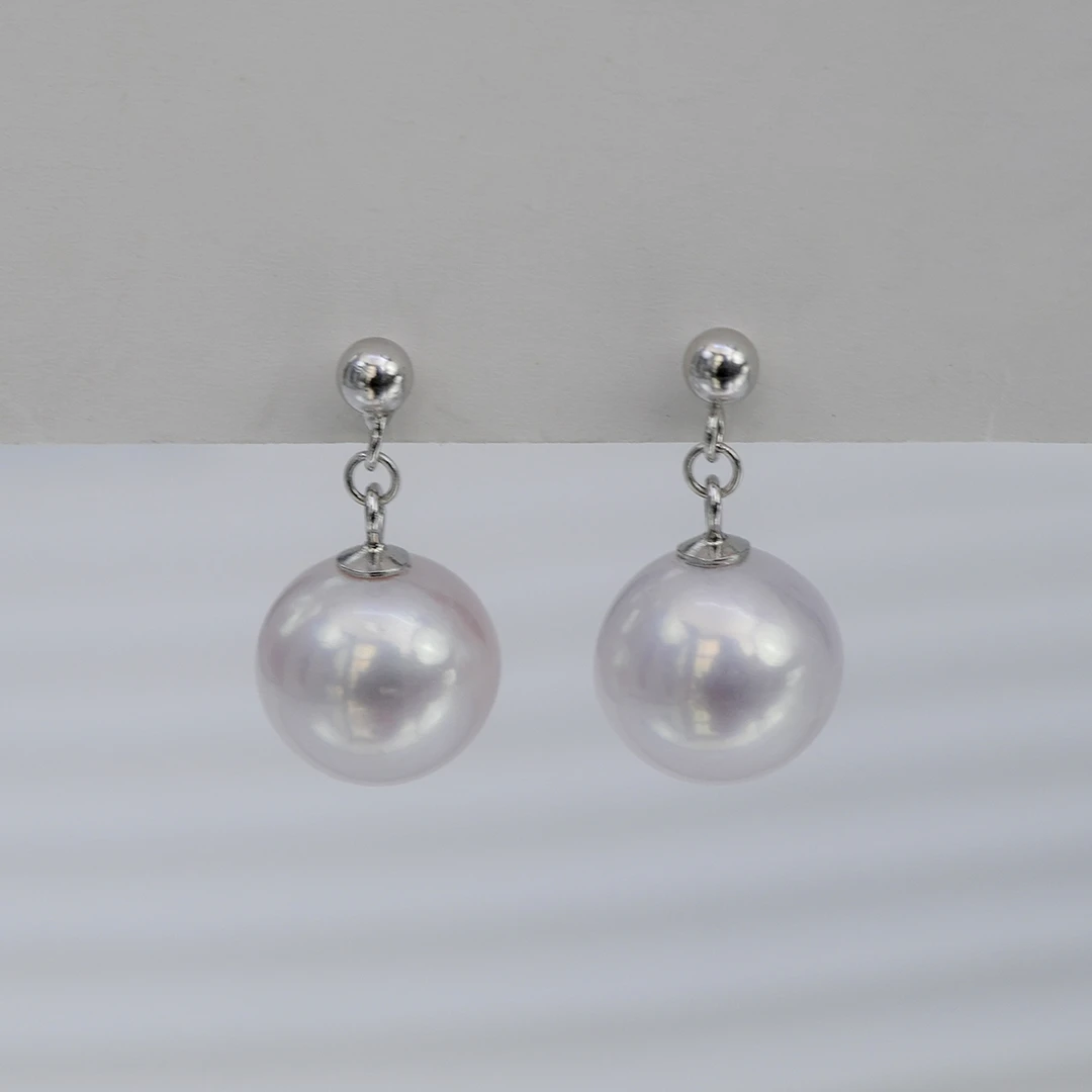 【暴风吹】淡水珍珠灵动款微瑕大龙珠耳坠耳饰10-11mm