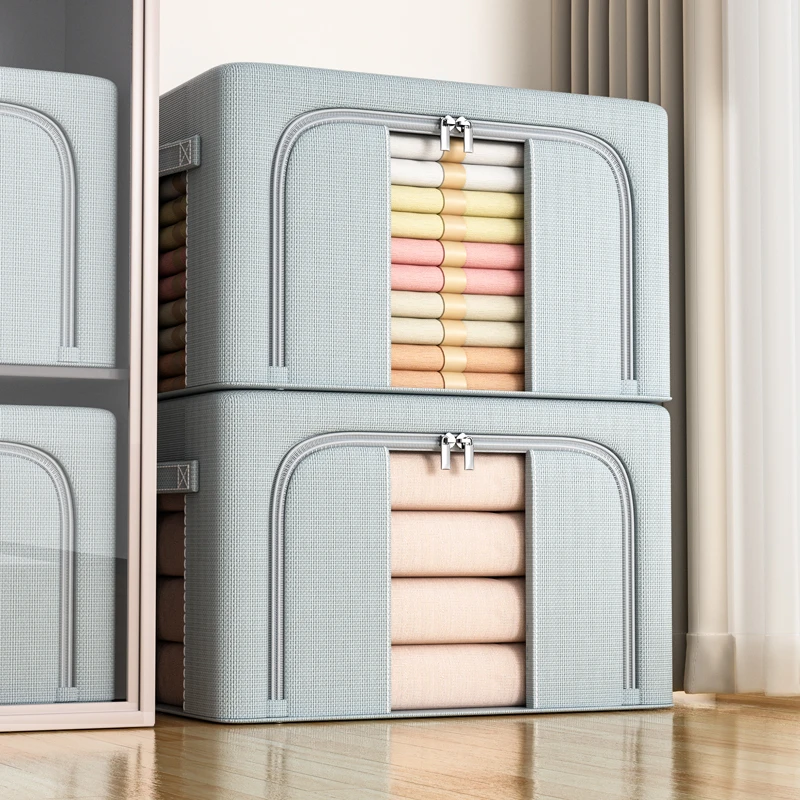 衣柜收纳箱家用衣服衣物大容量布艺棉麻被子整理神器折叠筐储物袋