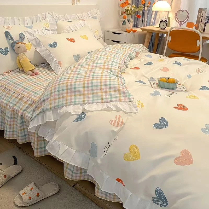 床裙四件套.防滑床罩.网红被套公主风宿舍学生亲肤床笠裙床上用品