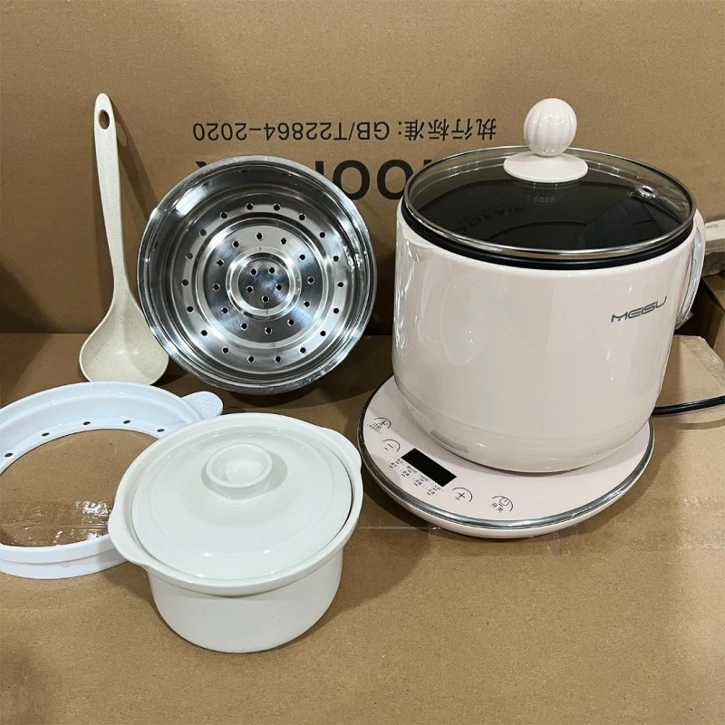 C453电煮锅蒸锅涮锅一体多功能预约定时不粘锅电热火锅1.8L 800W