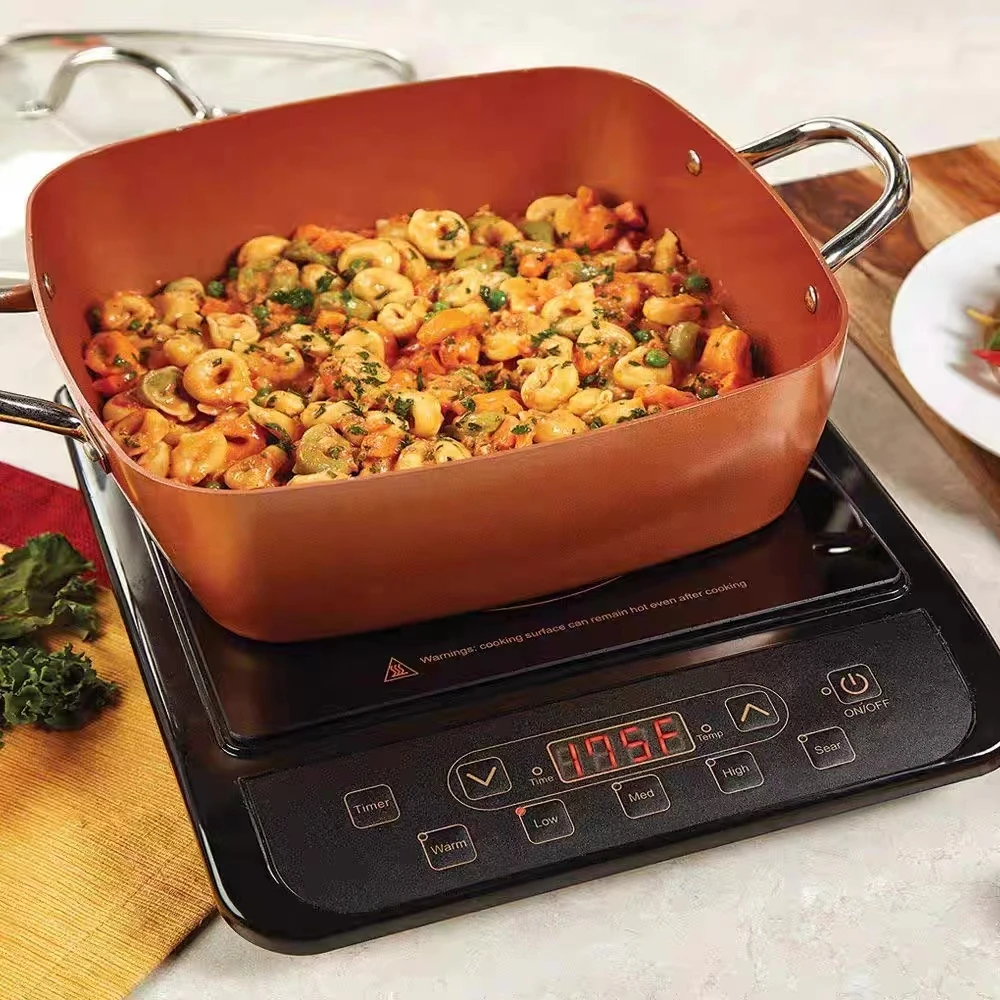 C250方锅28cm家用燃气电磁炉煤气通用不粘火锅 28cm