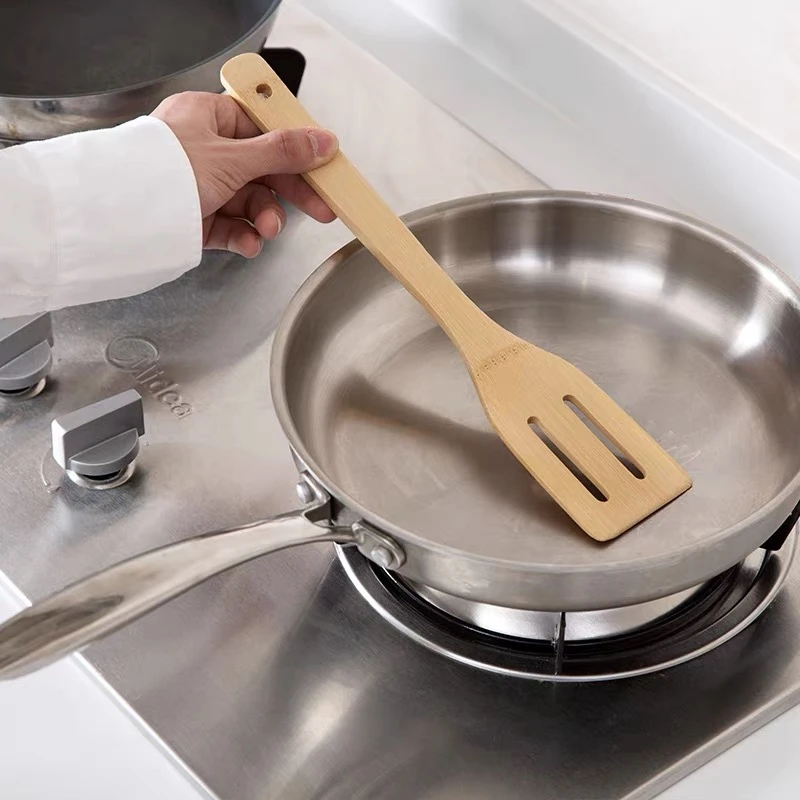 D897竹制长柄锅铲竹铲不粘锅专用炒菜铲子烹饪勺铲套装竹饭勺木质
