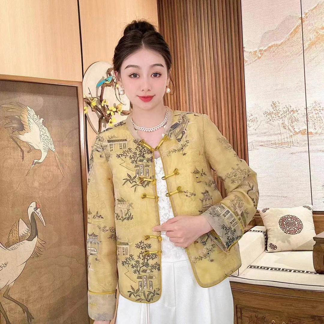 【语辰原创】YC 0616 新中式国风复古刺绣提花外套