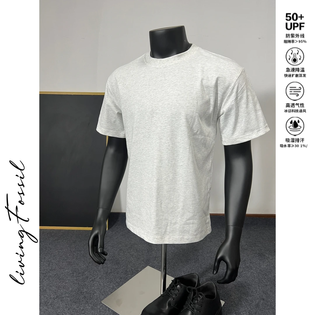 新款透气轻薄索罗纳凉感百搭运动短袖cleanfit版型防晒三色T恤