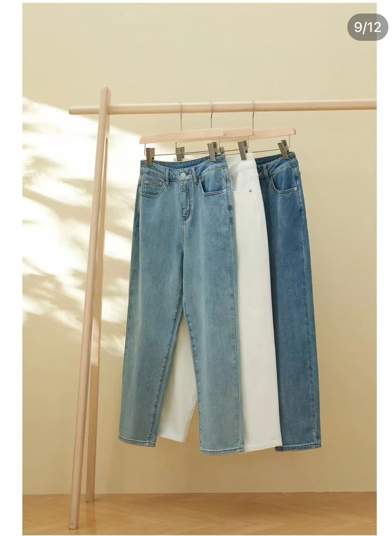 【现7062/8062号 米白色牛仔裤】--姐妹服装2店