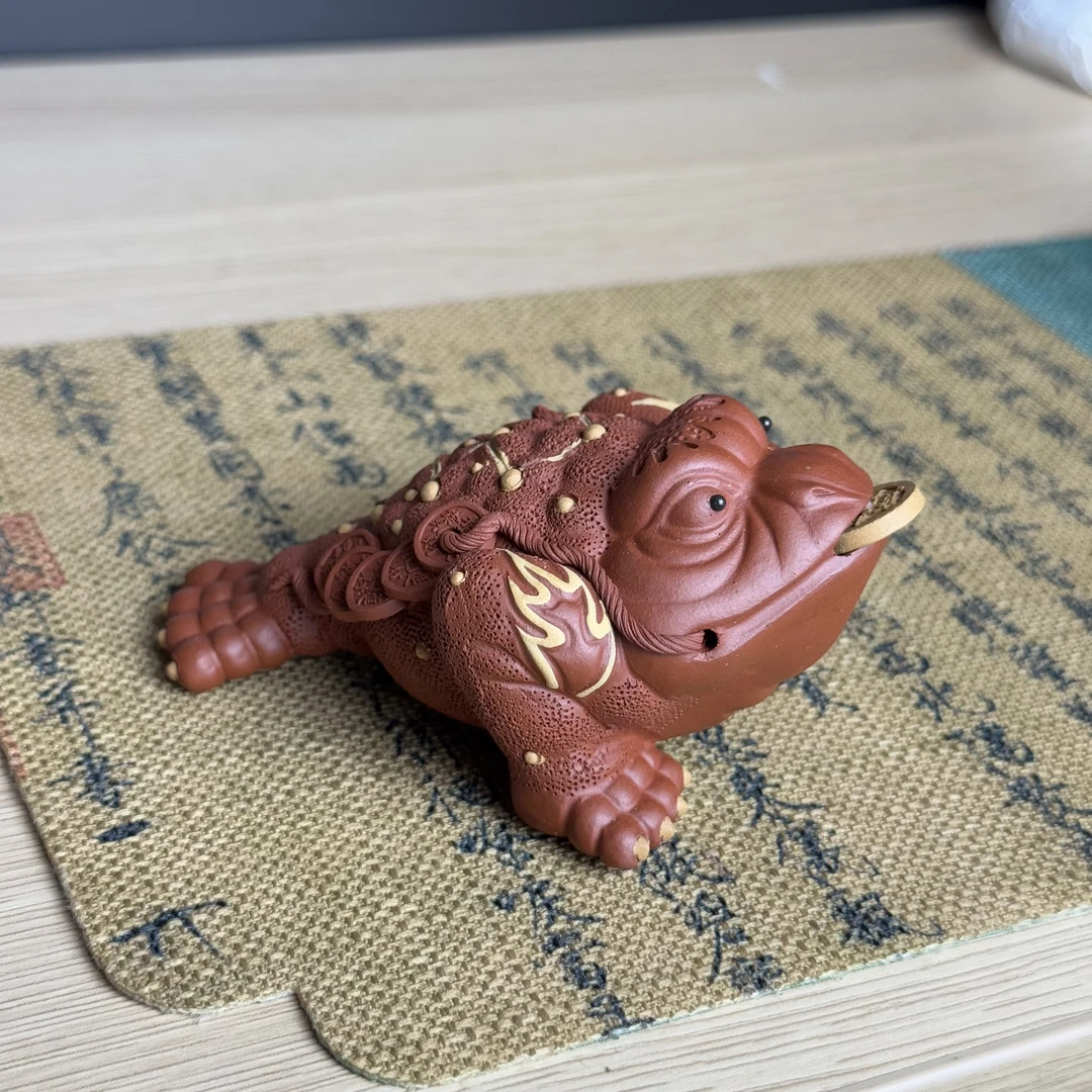 精美招财三脚金蟾茶宠摆件传统经典寓意招财进宝