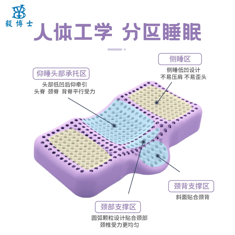 【学生护颈枕】毅博士TPE护颈椎专用枕分区睡眠低凹后仰牵个防驼背