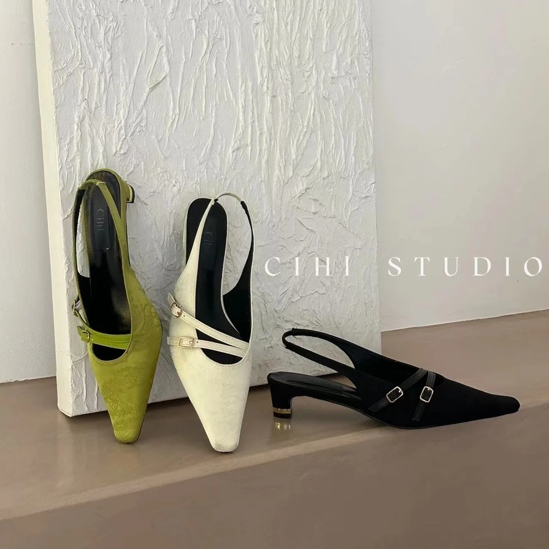 設計/479- 疏星晚月-复古绣花国风气质包头后绊带山竹半丝面！