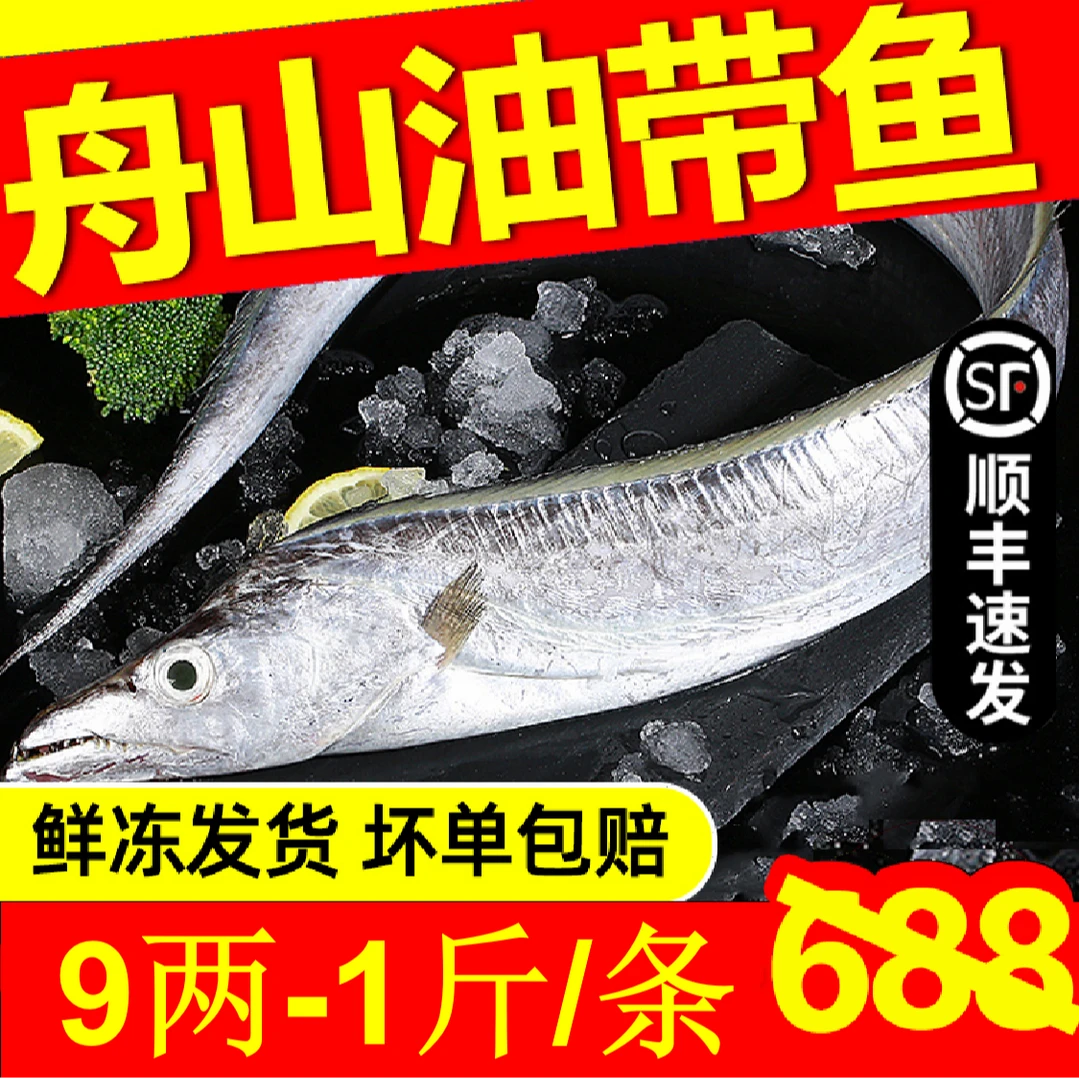 舟山野生雷达网带鱼 小眼睛油带鱼 9两-1斤/条