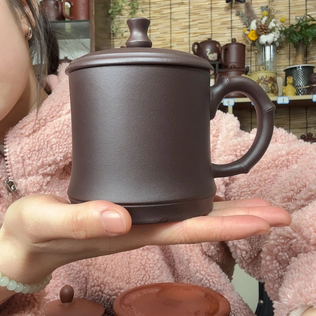 【闪购商品】紫砂茶杯高温老紫泥小竹节