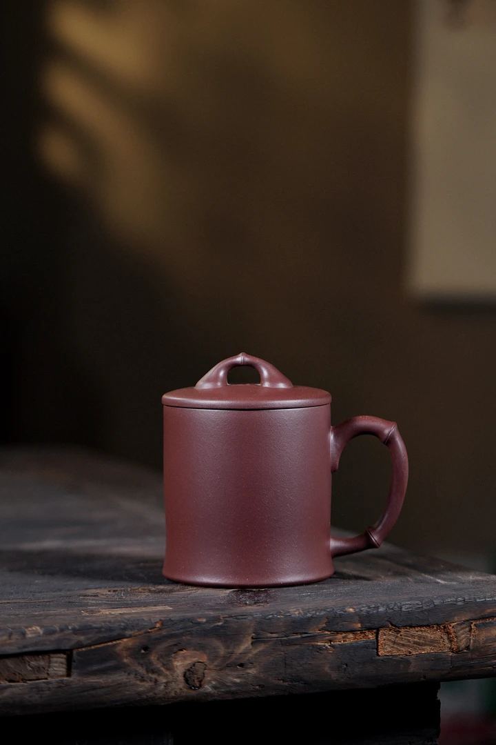 宜兴紫砂原矿中槽清竹段家用办公杯（420CC没礼盒）