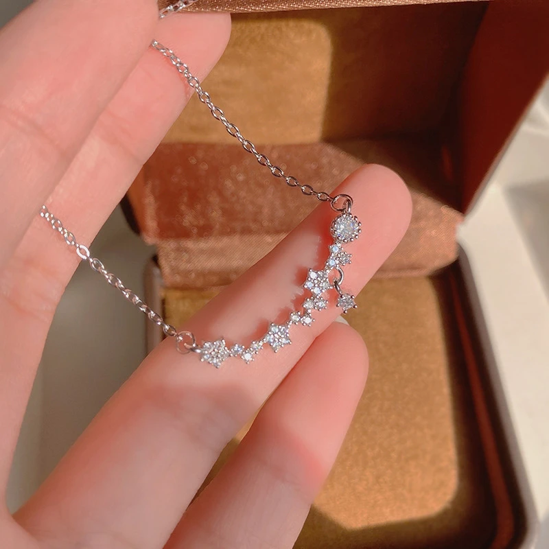 钛钢项链 星星项链女ins轻奢小众超闪高级感微笑锁骨链简约百搭