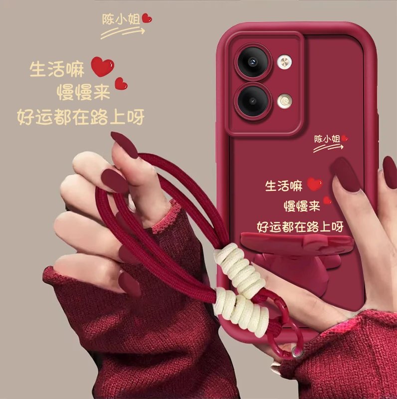 适用于【opporeno9pro+】生活嘛百家姓定制手机壳猫咪支架创意防摔