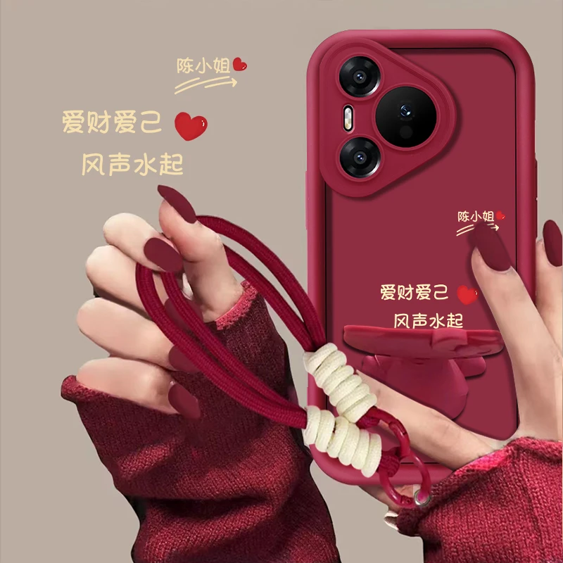 爱财爱己百家姓定制适用于华为pura70pro手机壳支架创意防摔女款