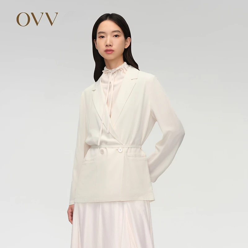 【重磅真丝】OVV春夏热卖女装26MM鬼绉西服GWXAJ14004A