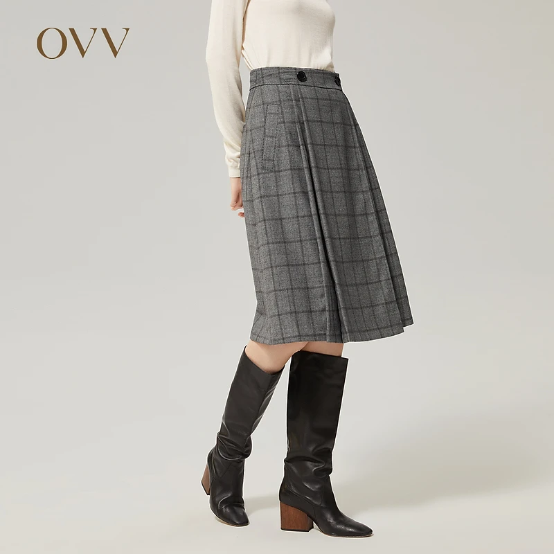 【意大利进口VBC】OVV秋冬新款女精纺羊毛半身裙GQDDJ32108A