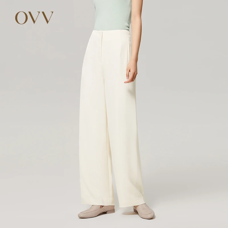 OVV秋冬新款女装日本进口三醋酸休闲简约舒适混纺套装西裤