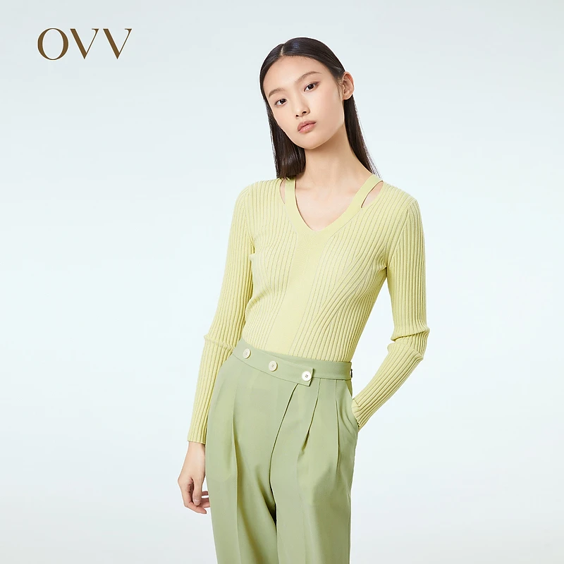 【薄荷曼波】OVV春夏女装桑蚕丝新疆长绒棉混纺长袖针织GNZAJ13003A