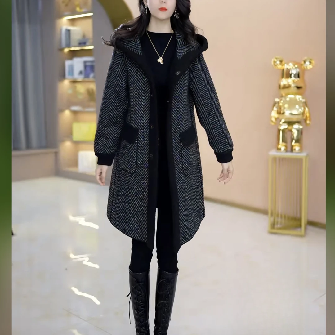 【双面穿】22811秋冬季新款优雅气质高档减龄休闲显瘦外套M-4XL-XHN