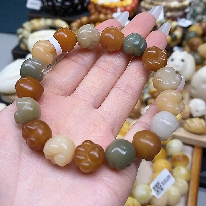 菩提根/象牙果手串11.14.34菩提多宝爱心猫爪