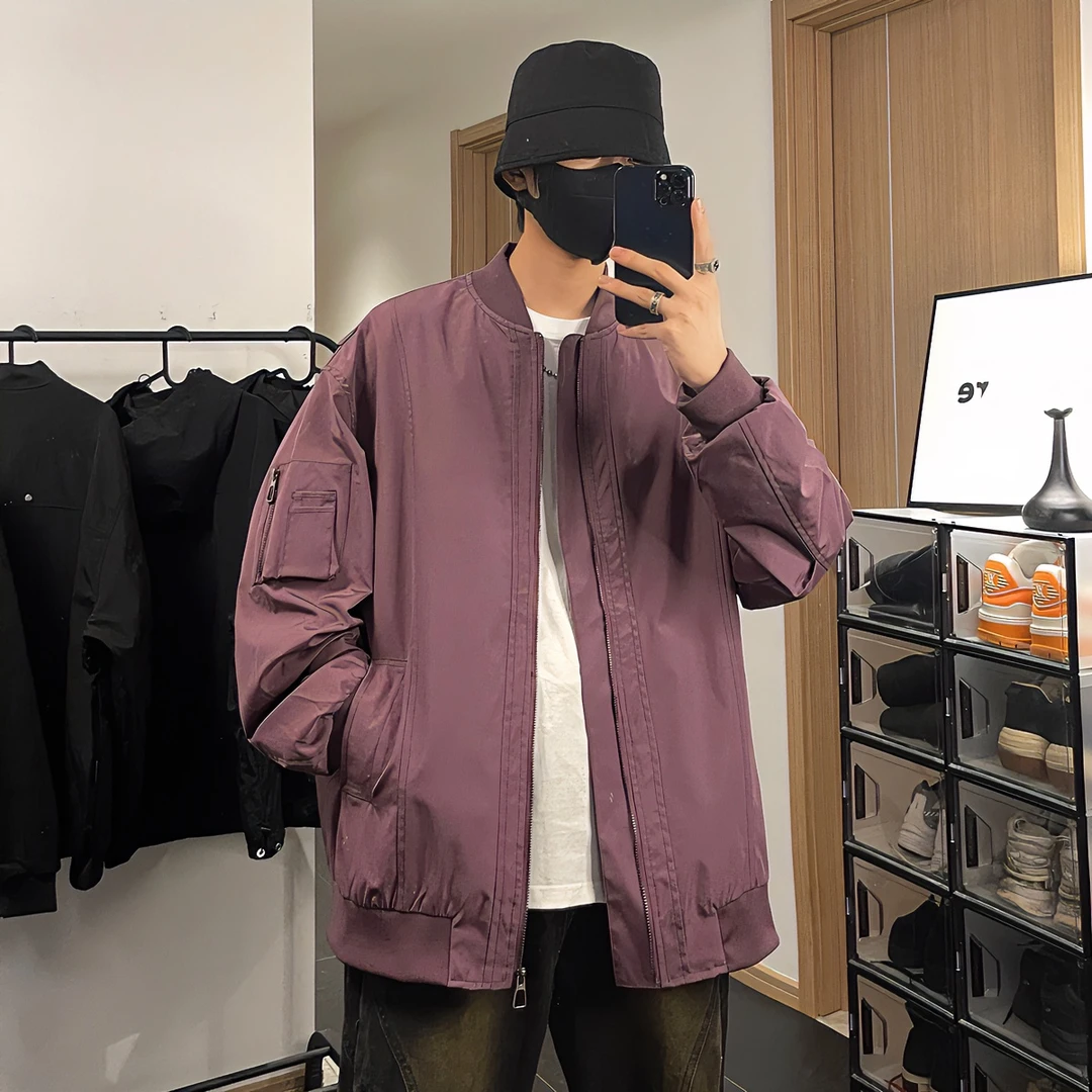 外套男士春秋季夹克棒球服美式风街头男款宽松飞行员休闲潮牌男生