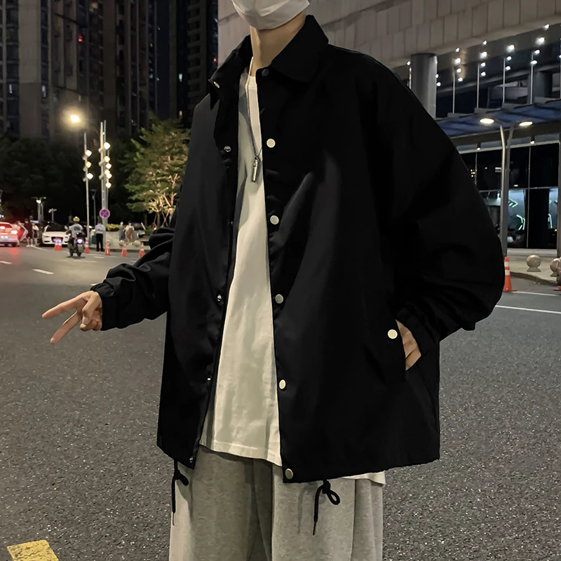 重磅休闲夹克男秋冬潮牌痞帅高级感衬衫百搭加厚美式复古vibe外套