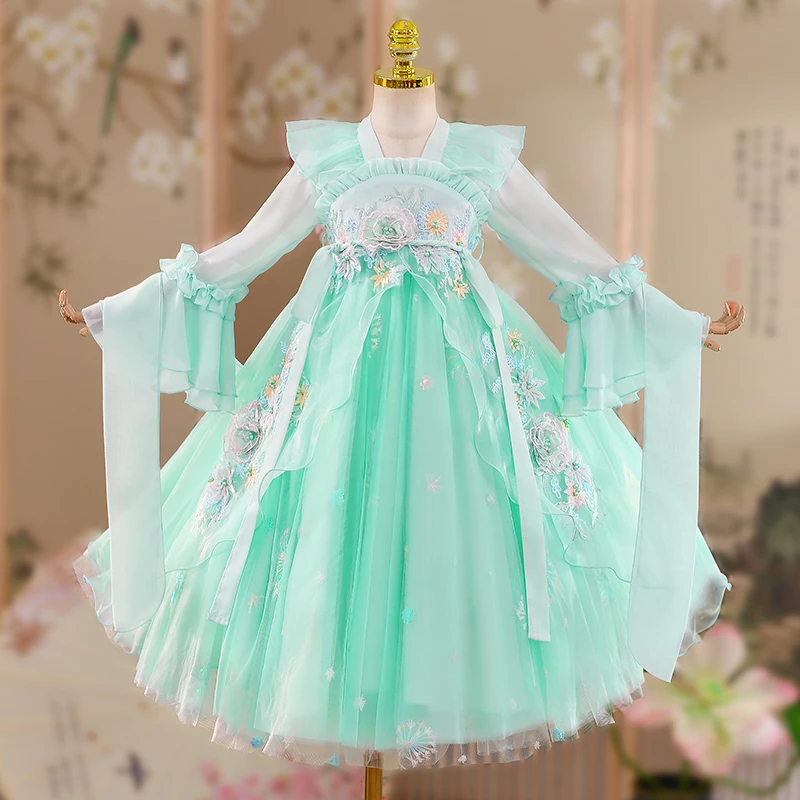 女童汉服新款春秋襦裙女孩中国风小女孩软糯仙气儿童连衣裙子