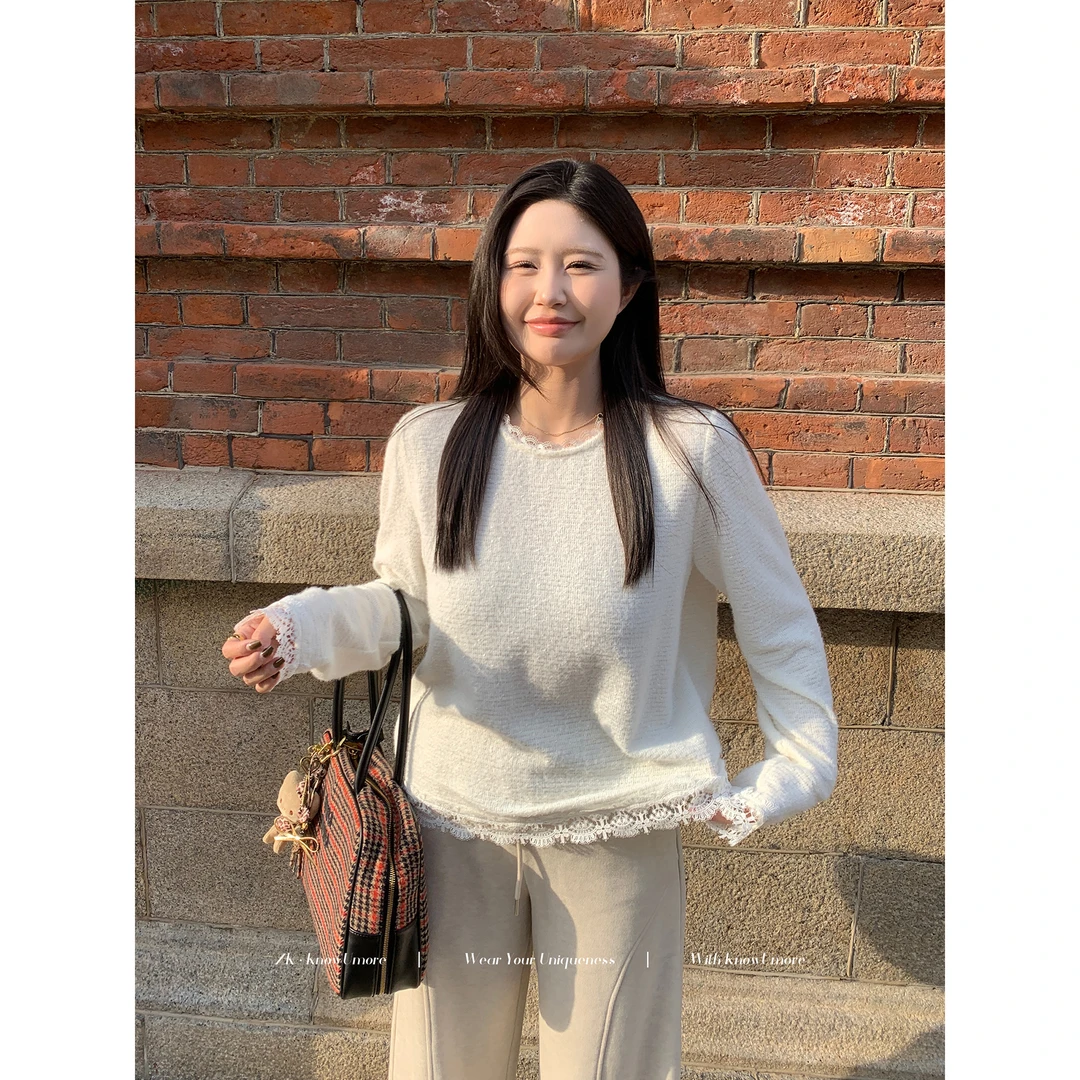 知葵微胖定制【冬日蕾丝】秋季优雅气质服装蕾丝衫女12243LX9990