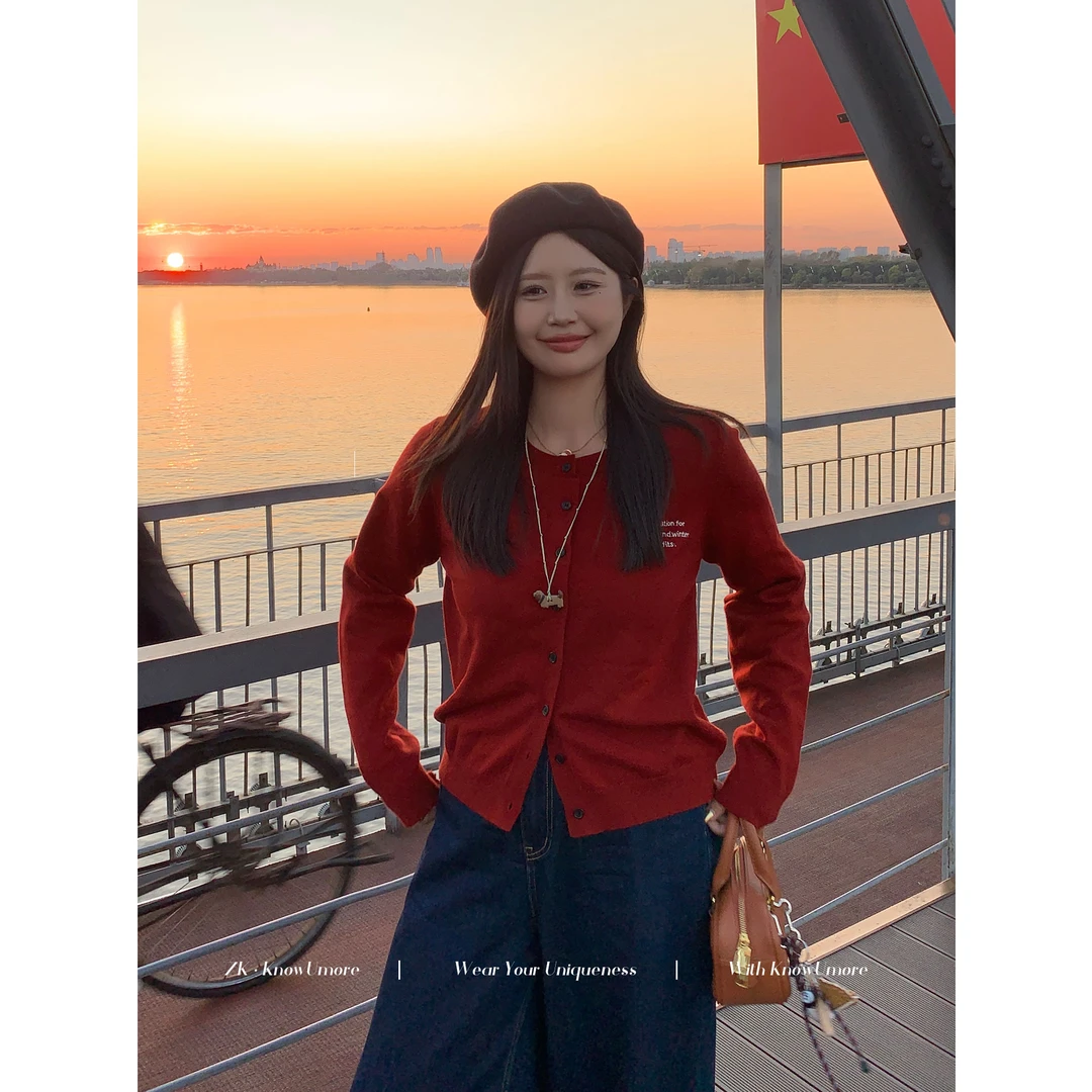 知葵微胖定制【显白滤镜】秋冬纯色毛针织衫长袖上衣女12243MZS7326