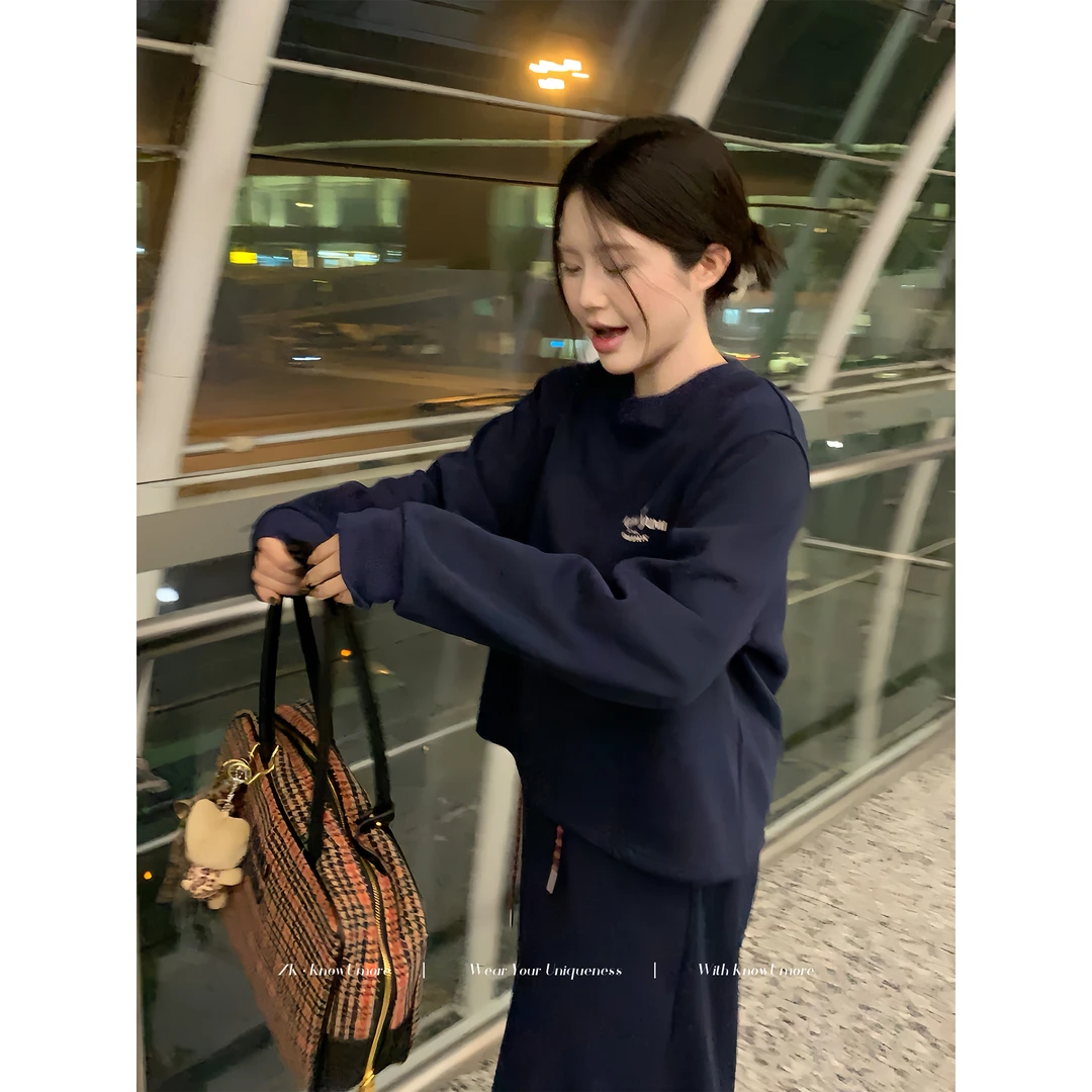知葵微胖定制【卢森堡】初冬百搭舒适休闲显瘦套装12243TZ7171