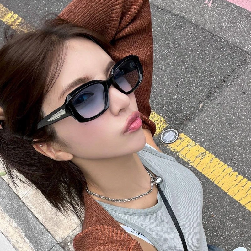 2023新款全框眼镜女框欧美复古长方形墨镜高级感男士太阳眼镜遮阳