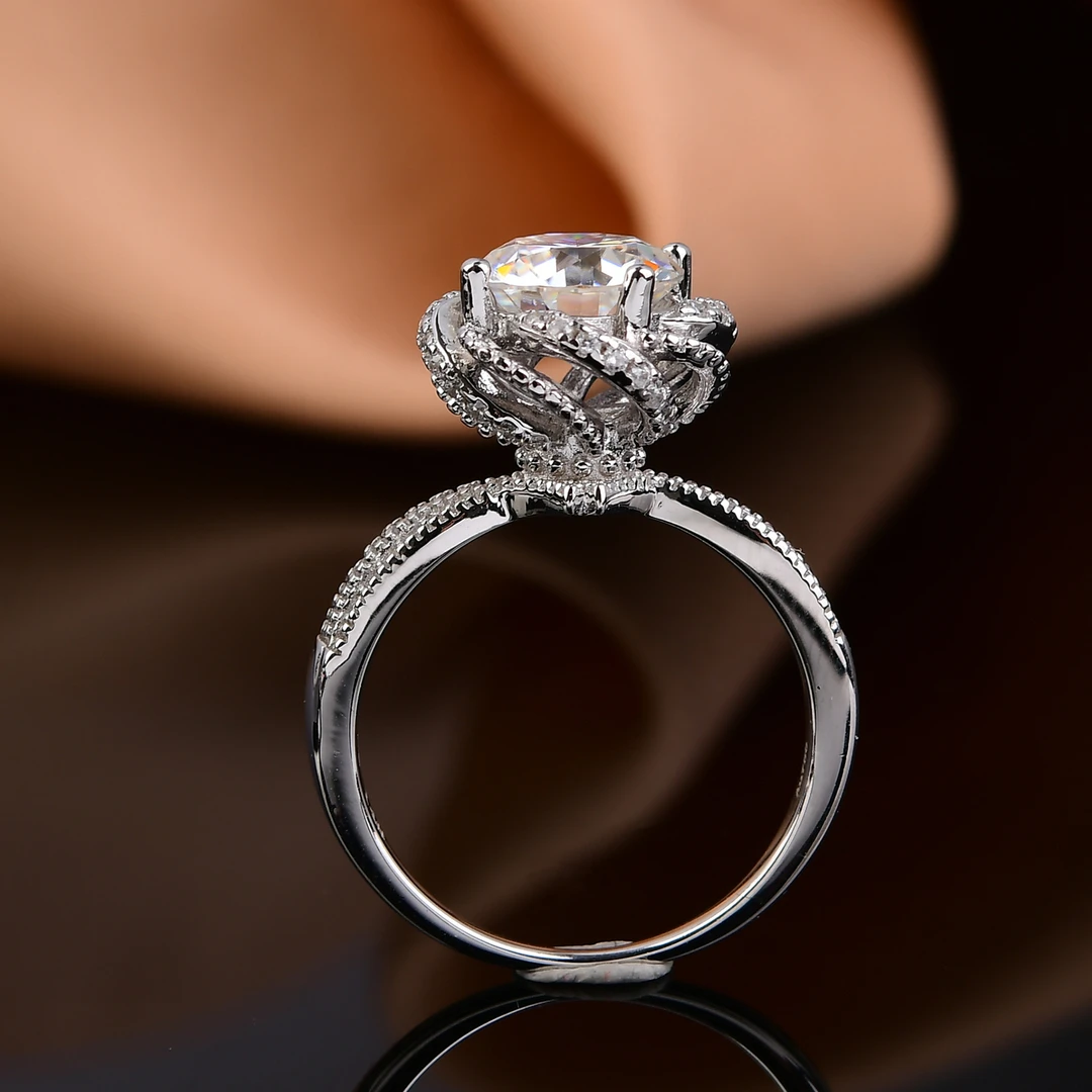 【宝石艺苑】玫瑰喷泉高托时尚奢华设计师款女戒指