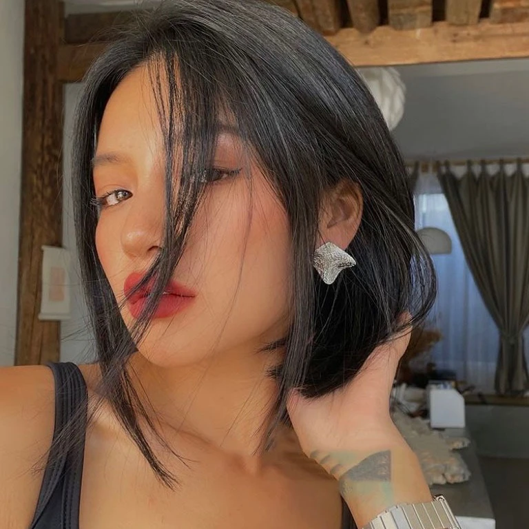 925银耳饰 925纯银耳环女高级感耳饰欧美轻奢简约几何肌理纹