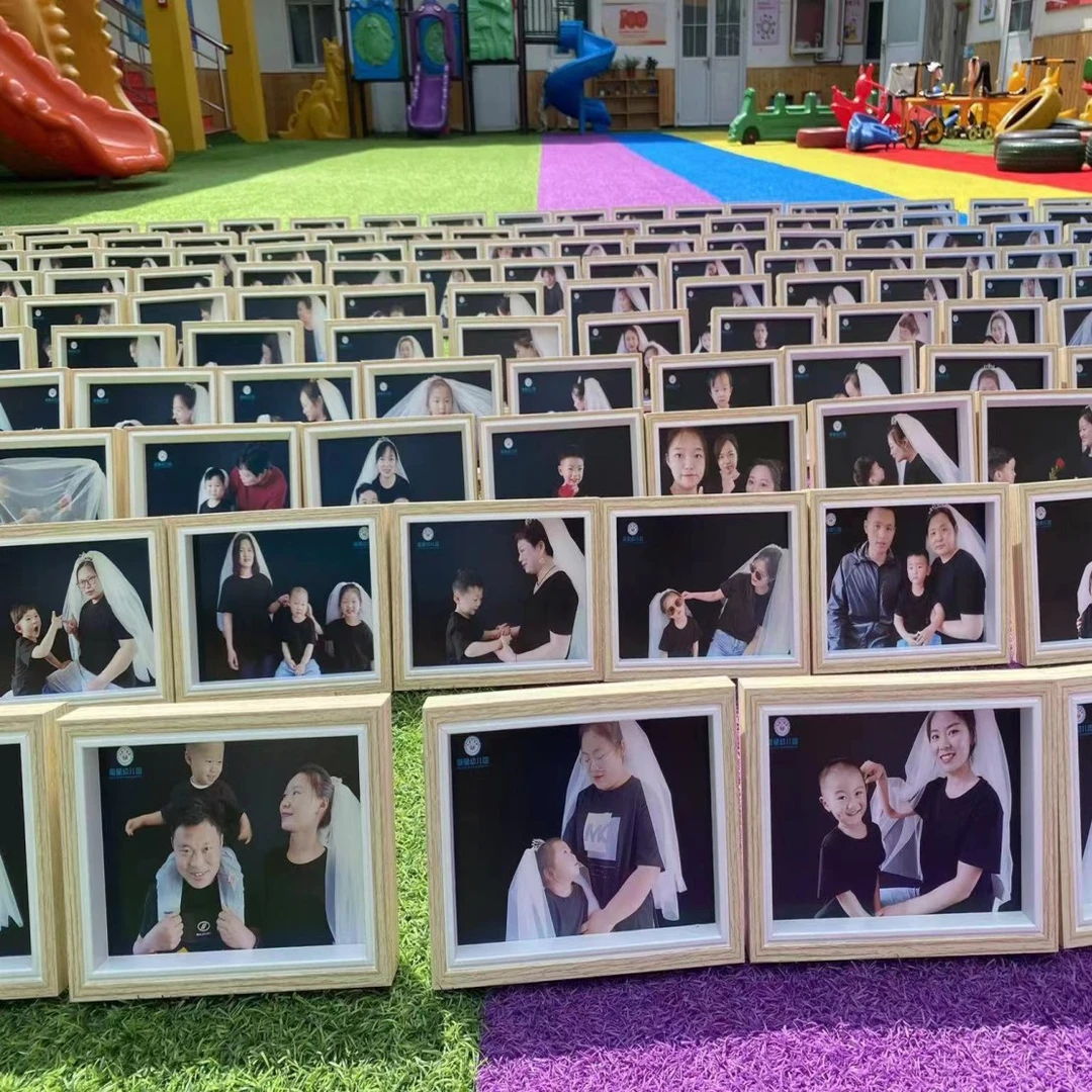 幼儿园复古实木相框摆台高级感横竖可摆适合7寸照片母亲节