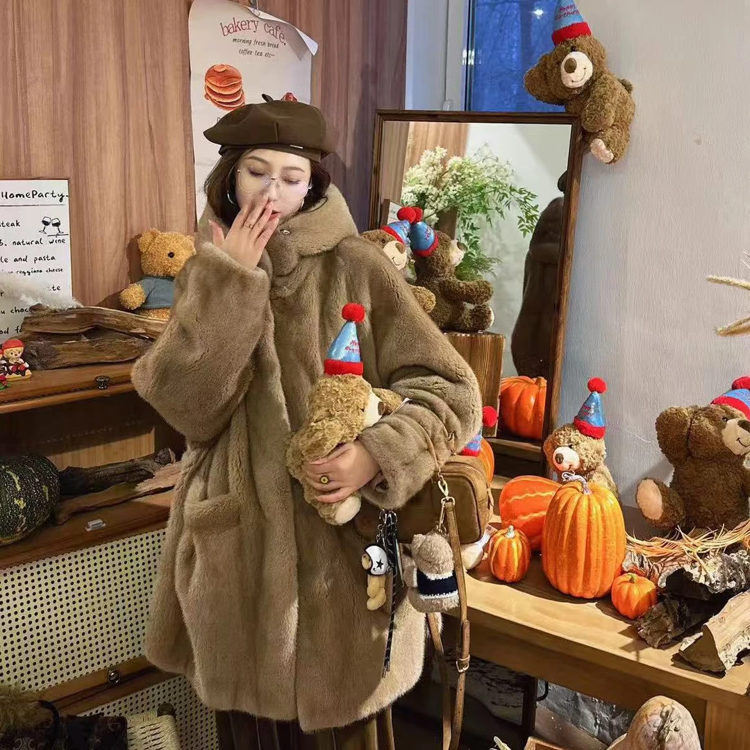 『DCFUR』FZ052 设计师/潮牌女装定制水貂外套女士百搭