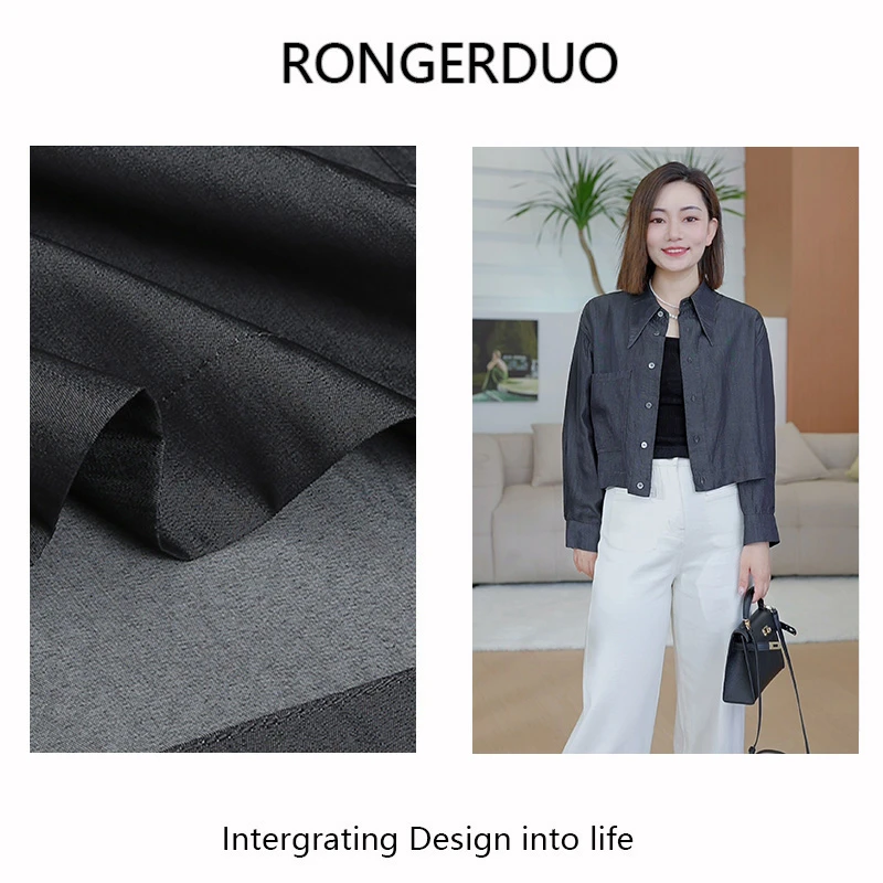 茸耳朵19#燕尾领 极简风设计感小个子衬衫女长袖衬衣短款