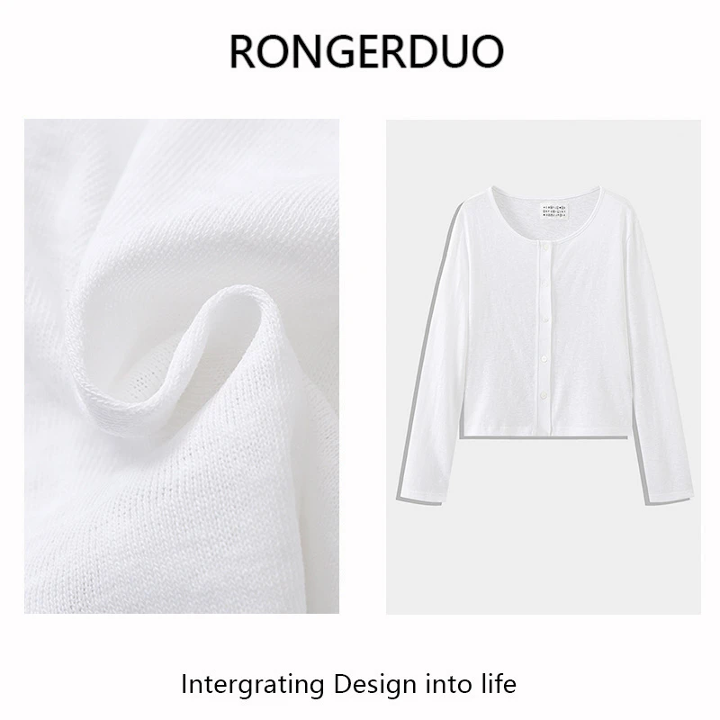 茸耳朵2221#夏季舒适薄款简约小个子纯色短款雪花麻长袖t恤衫