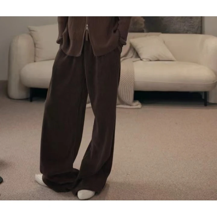 卢尚坑条简约 拖地裤62100